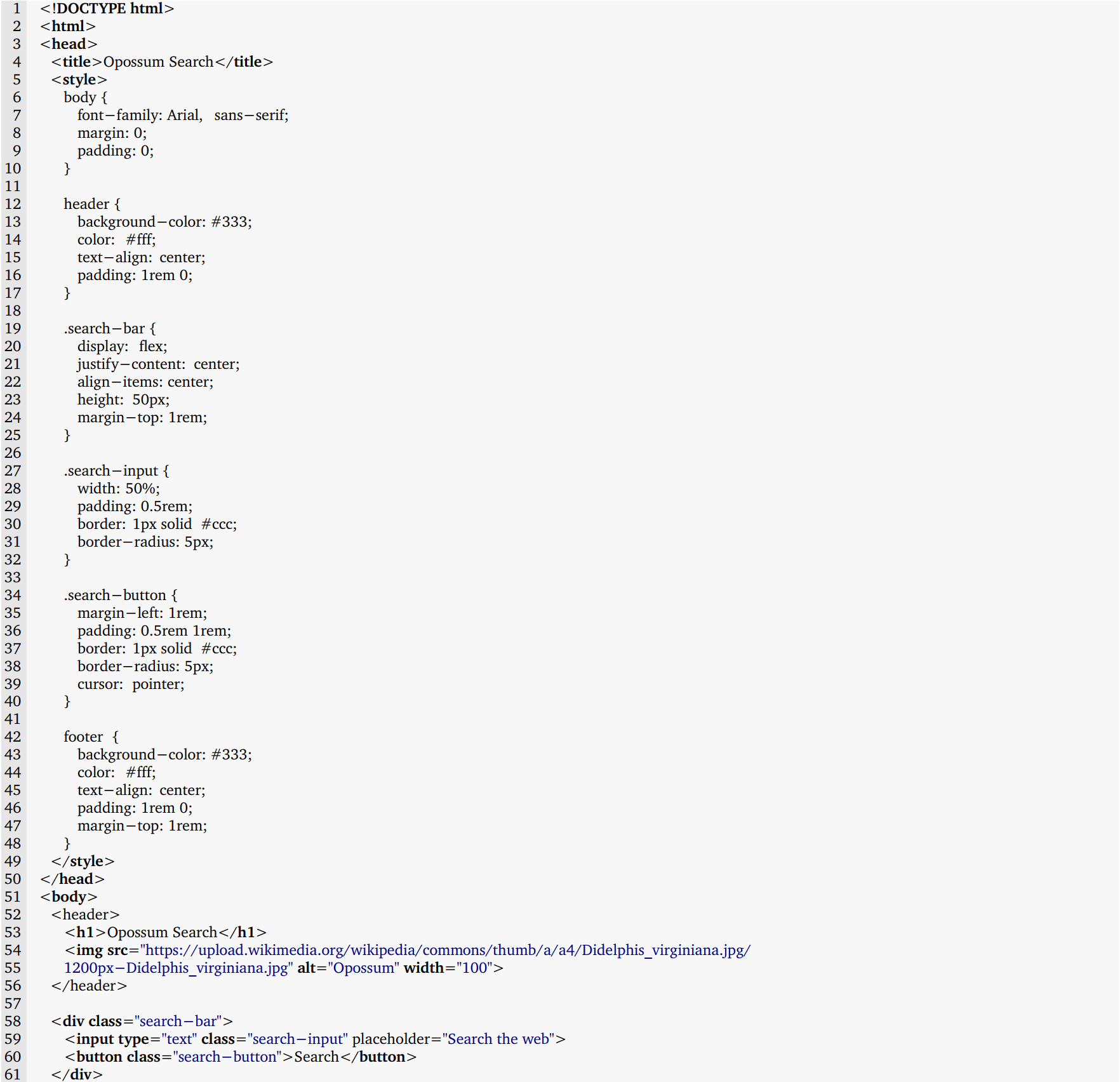 Figure 17-1 | The code for Opossum Search, part 1